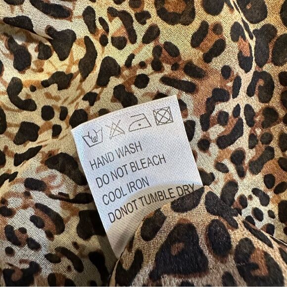 Comme leopard animal print tank top w/full fringe layer & adjustable straps - Picture 14 of 15